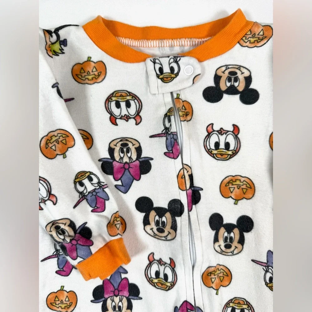 DISNEY Unisex Baby‎ Halloween Mickey Mouse & Friends Footie Pajamas Size 6-9M